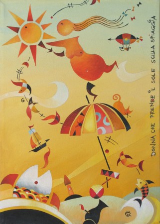 donna che prende il sole sulla spiaggia